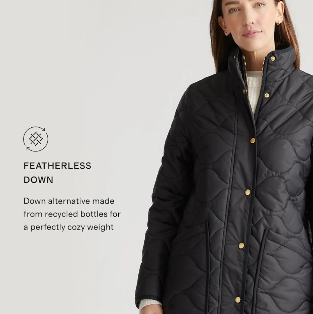 Quince Featherless Quilted Long Puffer Jacket - black - Picture 5 of 16